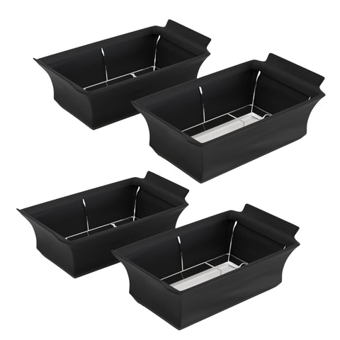 Brooklyntrend chafer wind guard over stand for stable outdoor buffets.