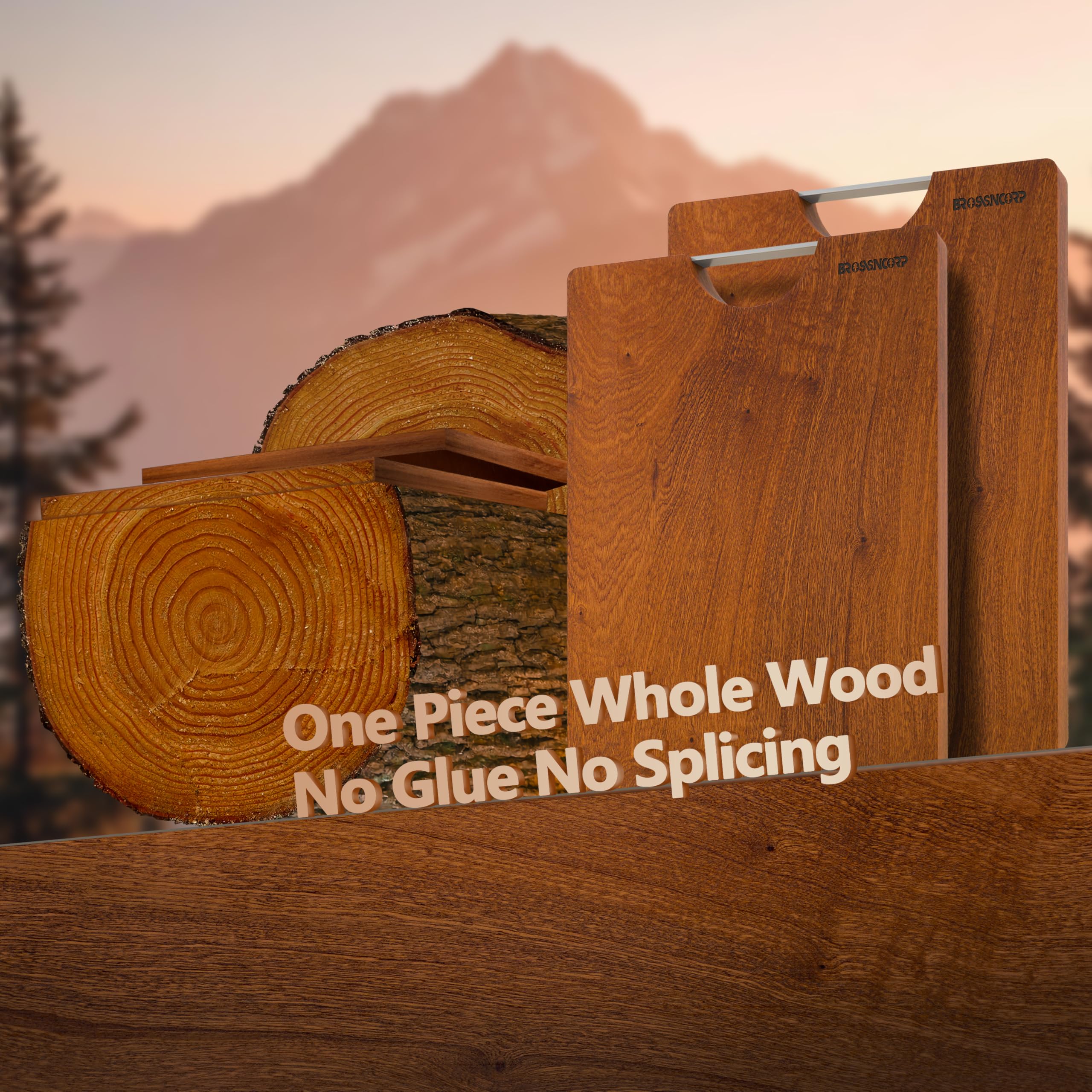 Brosisincorp Real Solid Sapele Cutting Board reversible surface for meat and produce.