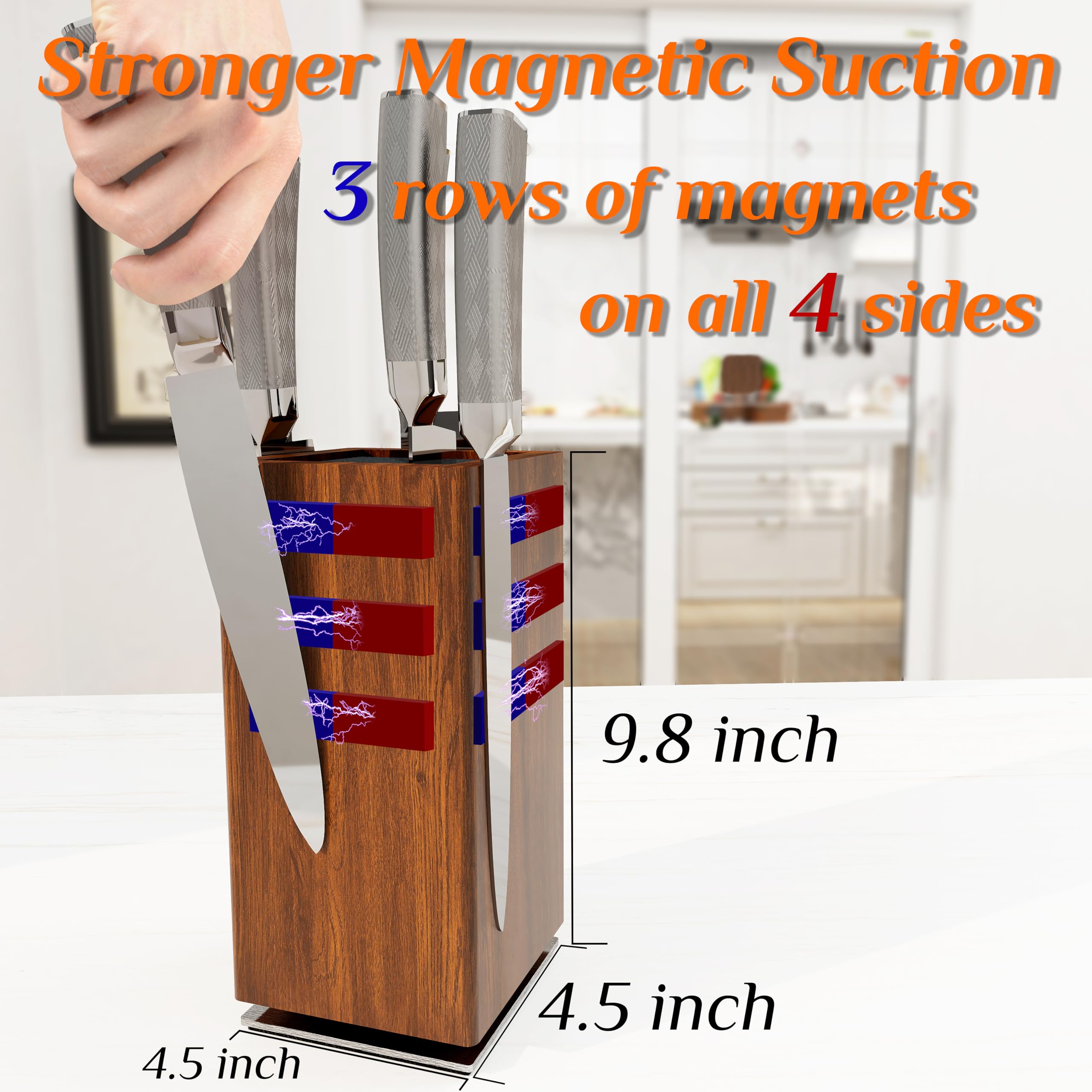 Removable bristle cartridge in Brosisincorp knife block for easy cleaning
