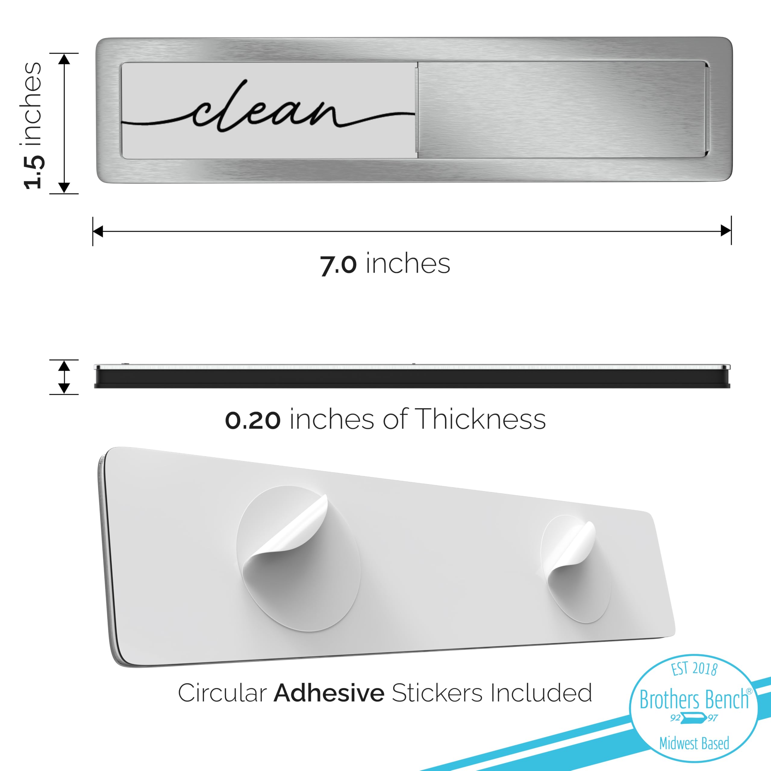 Brothers Bench magnet includes adhesive stickers for non-magnetic surfaces.