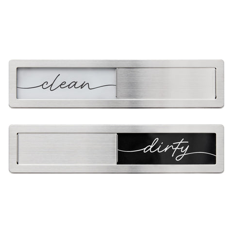 Brothers Bench clean-dirty magnet on dishwasher signals status at a glance.
