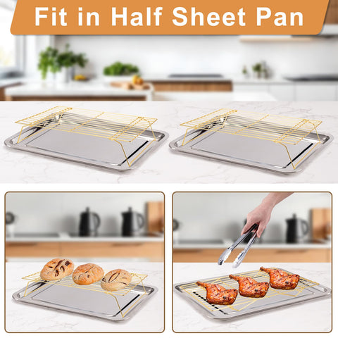 BRIOUT collapsible baking rack saves counter space after use.