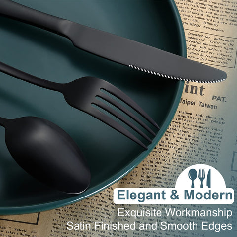 BRIOUT matte black salad forks adding refined style and practicality.