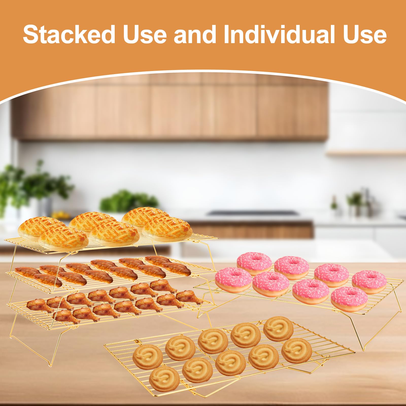 BRIOUT separate tier cooling rack allows multitasking in the kitchen.