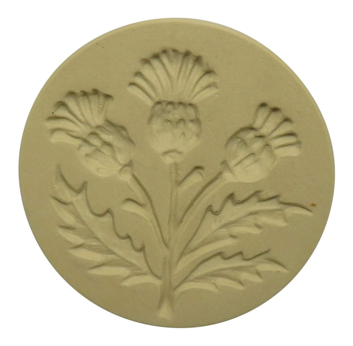 Brown Bag Thistle cookie stamp full view shows rustic impression for gifts