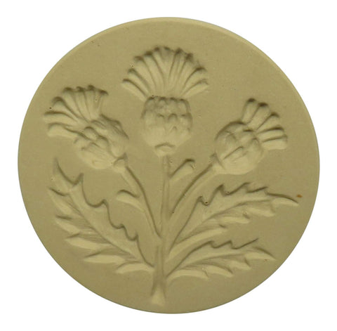 Brown Bag Thistle cookie stamp full view shows rustic impression for gifts