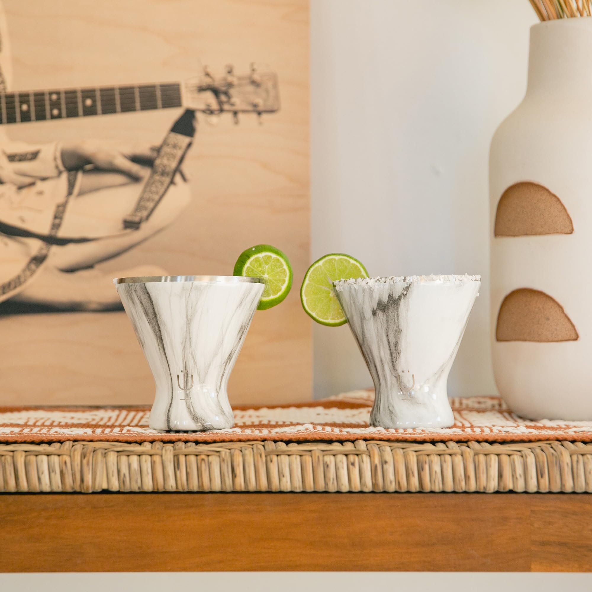 BrüMate MargTini 10oz tumbler with slim rim design mirrors martini glass aesthetics without mess.