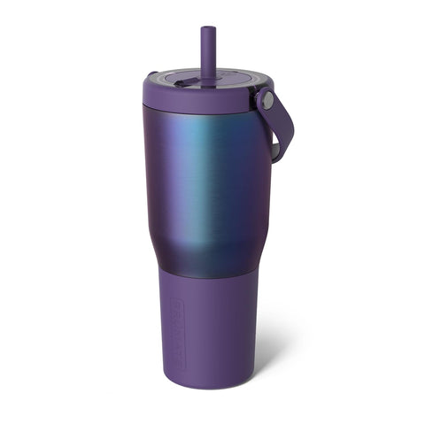 BrüMate Resa 35oz leakproof tumbler with Dark Aura handle for on-the-go sipping.