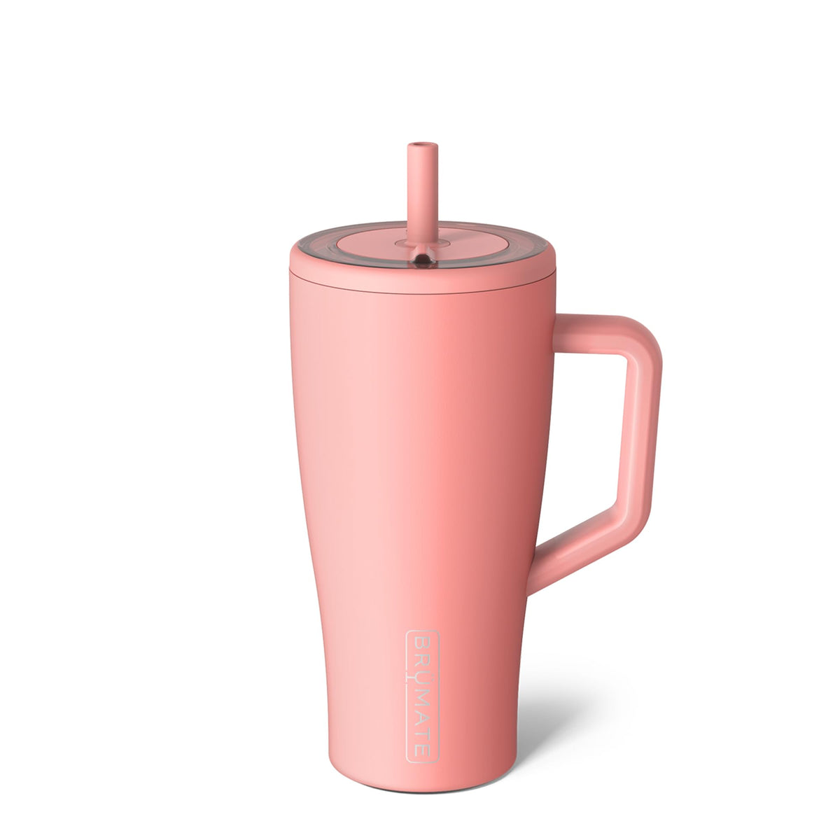 BrüMate Era 30oz tumbler with handle in Guava for easy on-the-go sipping.