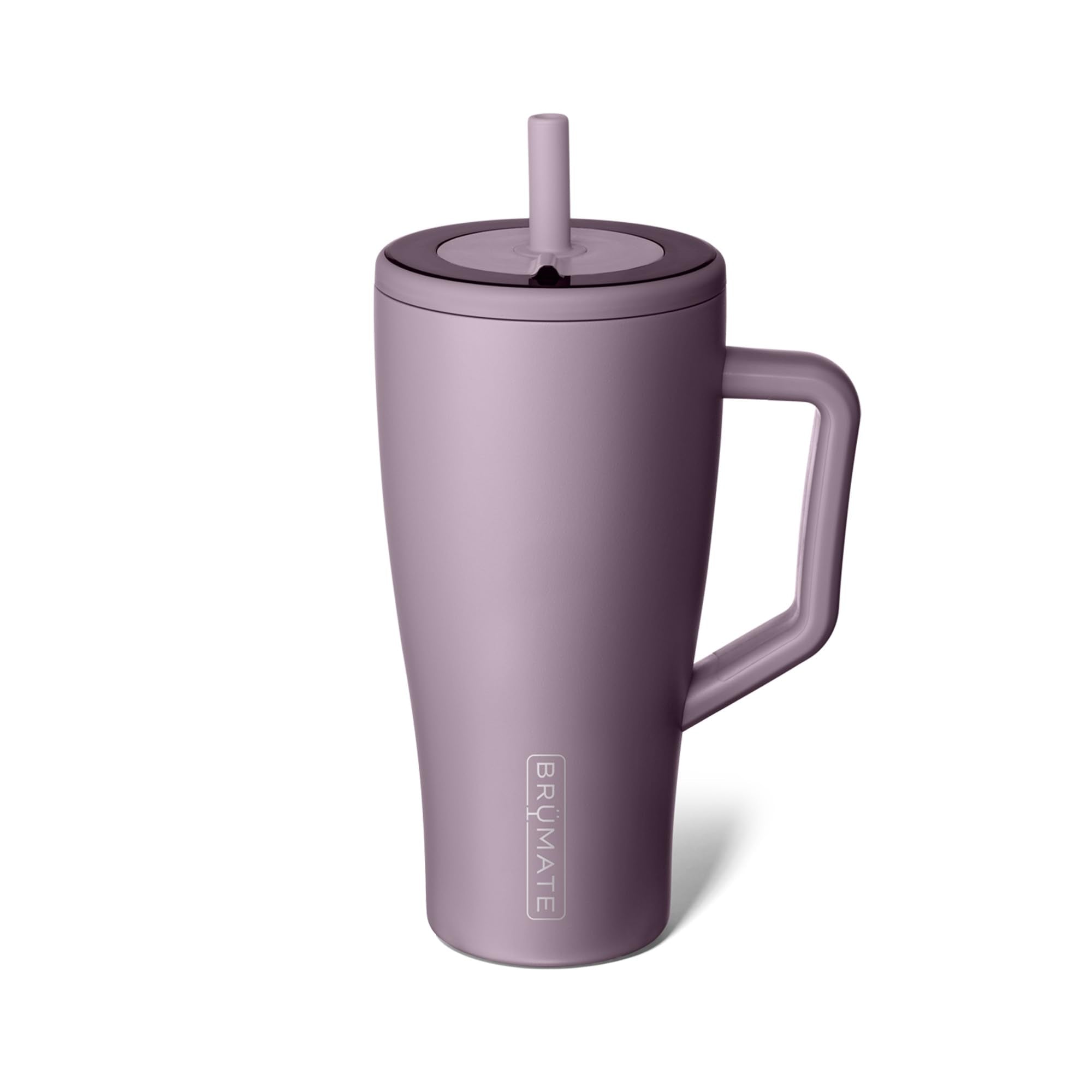 BrüMate Era 30 oz tumbler with handle in Lilac Dusk keeps drinks cold on the go.