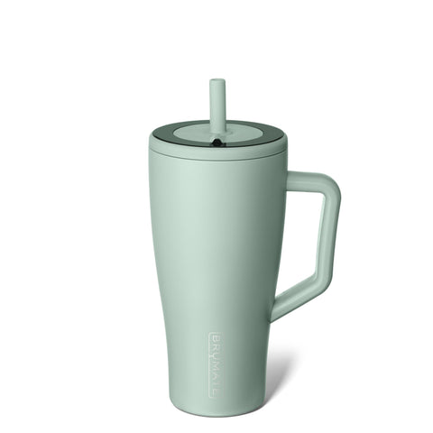 BrüMate Era 30 oz tumbler with handle and straw for leakproof on-the-go sipping.