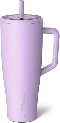 BrüMate Era 40 oz tumbler with handle and straw, travel-ready leakproof design for on-the-go sipping.