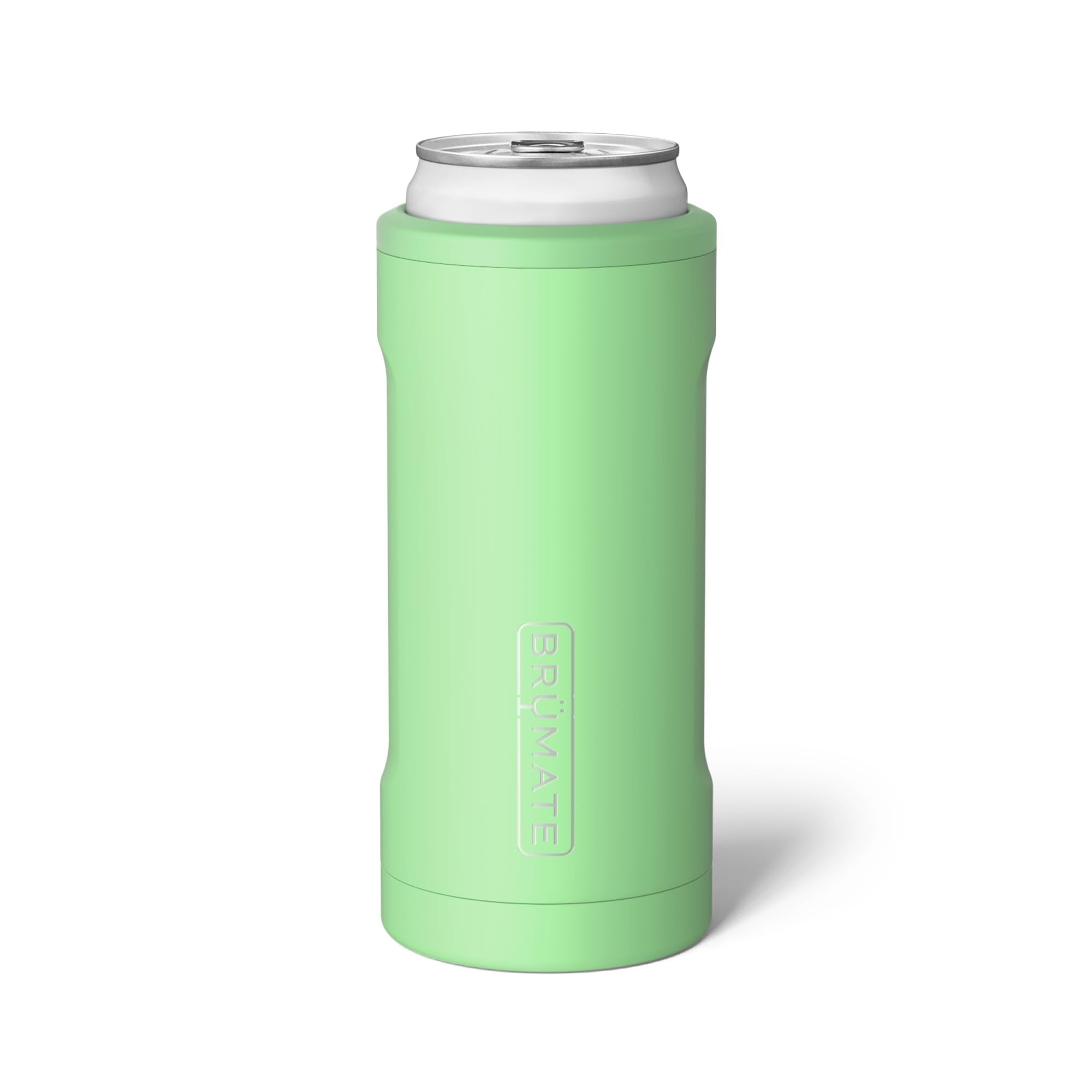 BrüMate Hopsulator Slim holds 12oz kiwi cans for extra-cold sips.