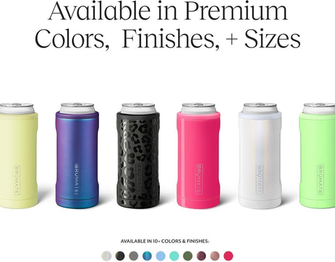 BrüMate Hopsulator Slim glitter blush color detail highlights stylish portability.