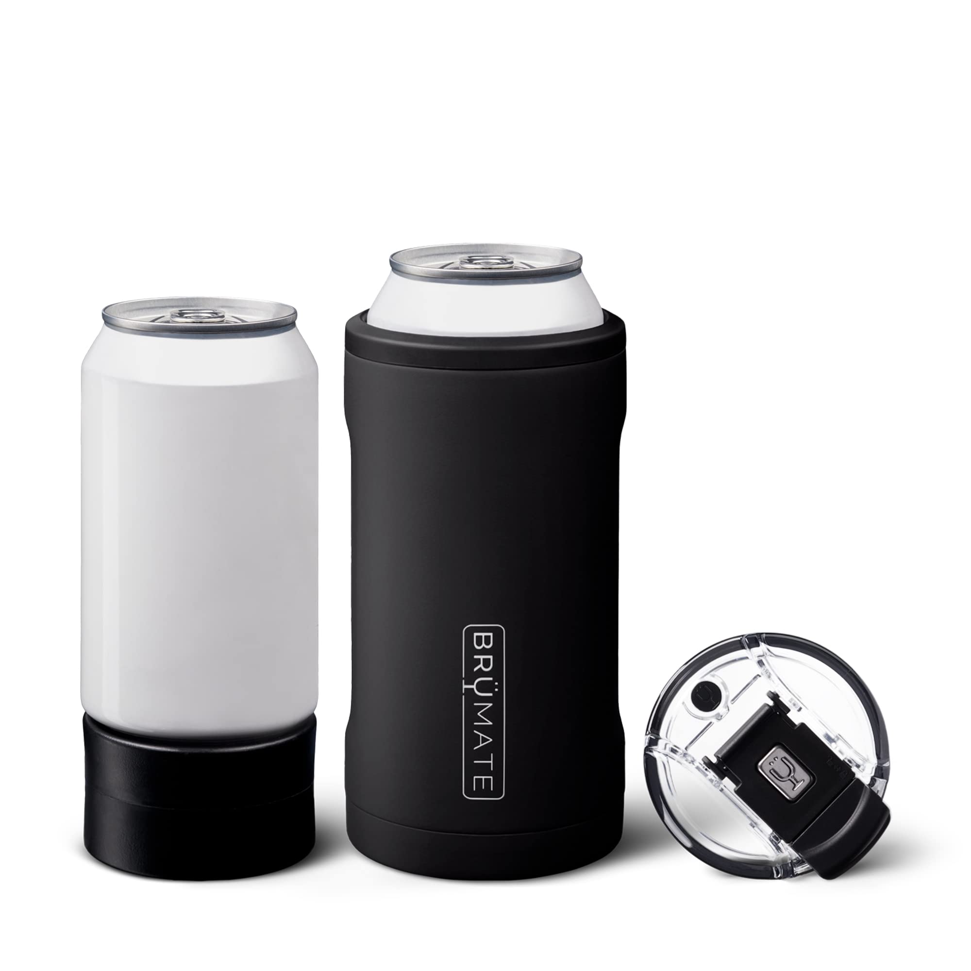 BruMate Hopsulator Trio 16oz pint glass in matte black keeps drinks icy from first sip