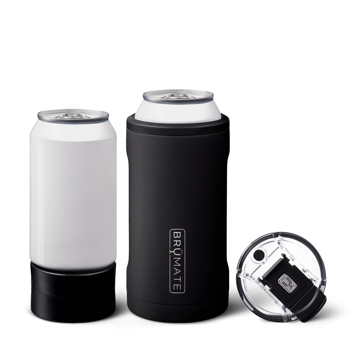 BruMate Hopsulator Trio 16oz pint glass in matte black keeps drinks icy from first sip