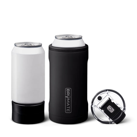 BruMate Hopsulator Trio 16oz pint glass in matte black keeps drinks icy from first sip