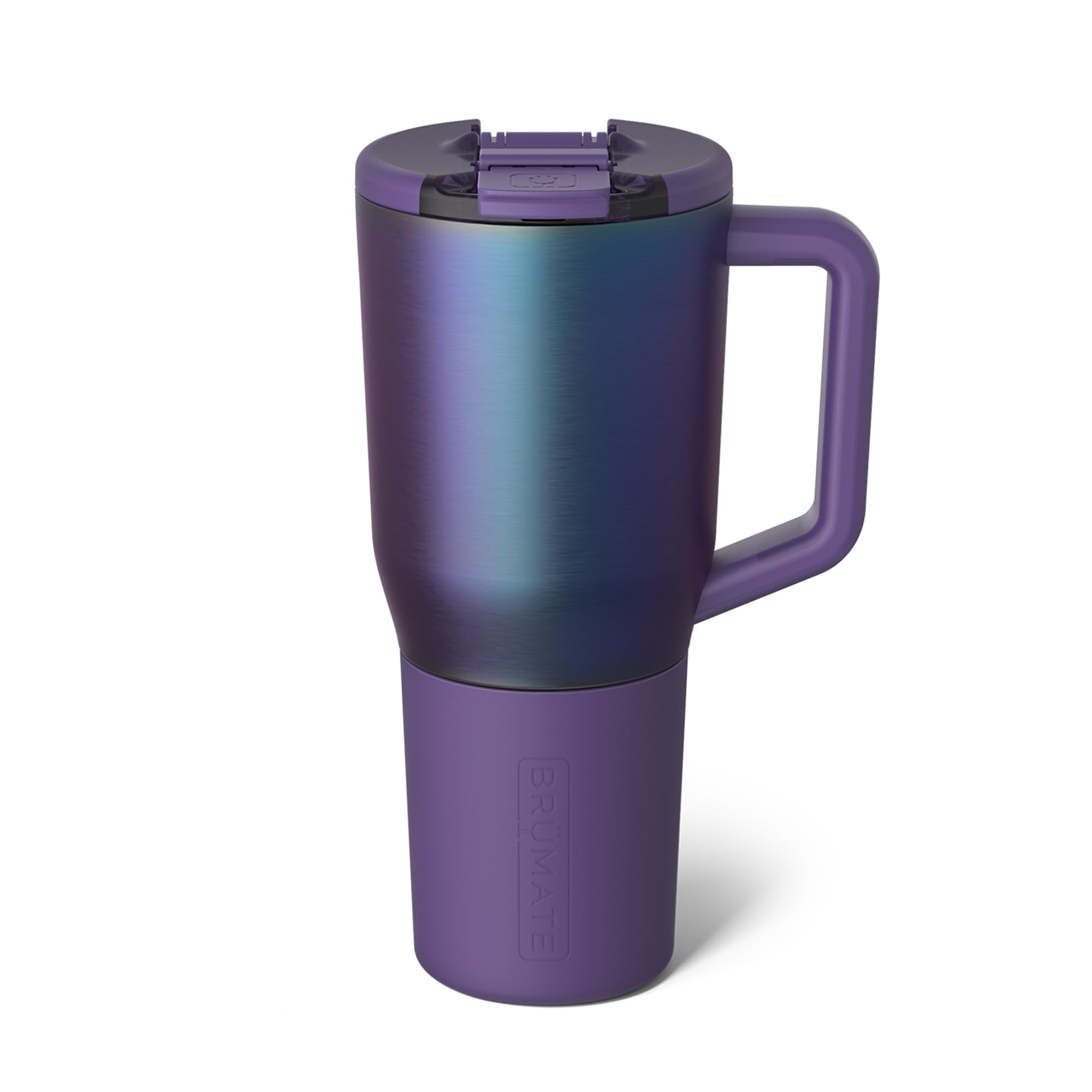 BrüMate Müv 35oz mug with lid closed, ideal for leak-proof travel.