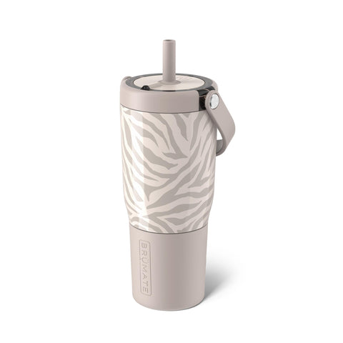 BrüMate Resa 25oz leakproof tumbler with handle in use on the go.