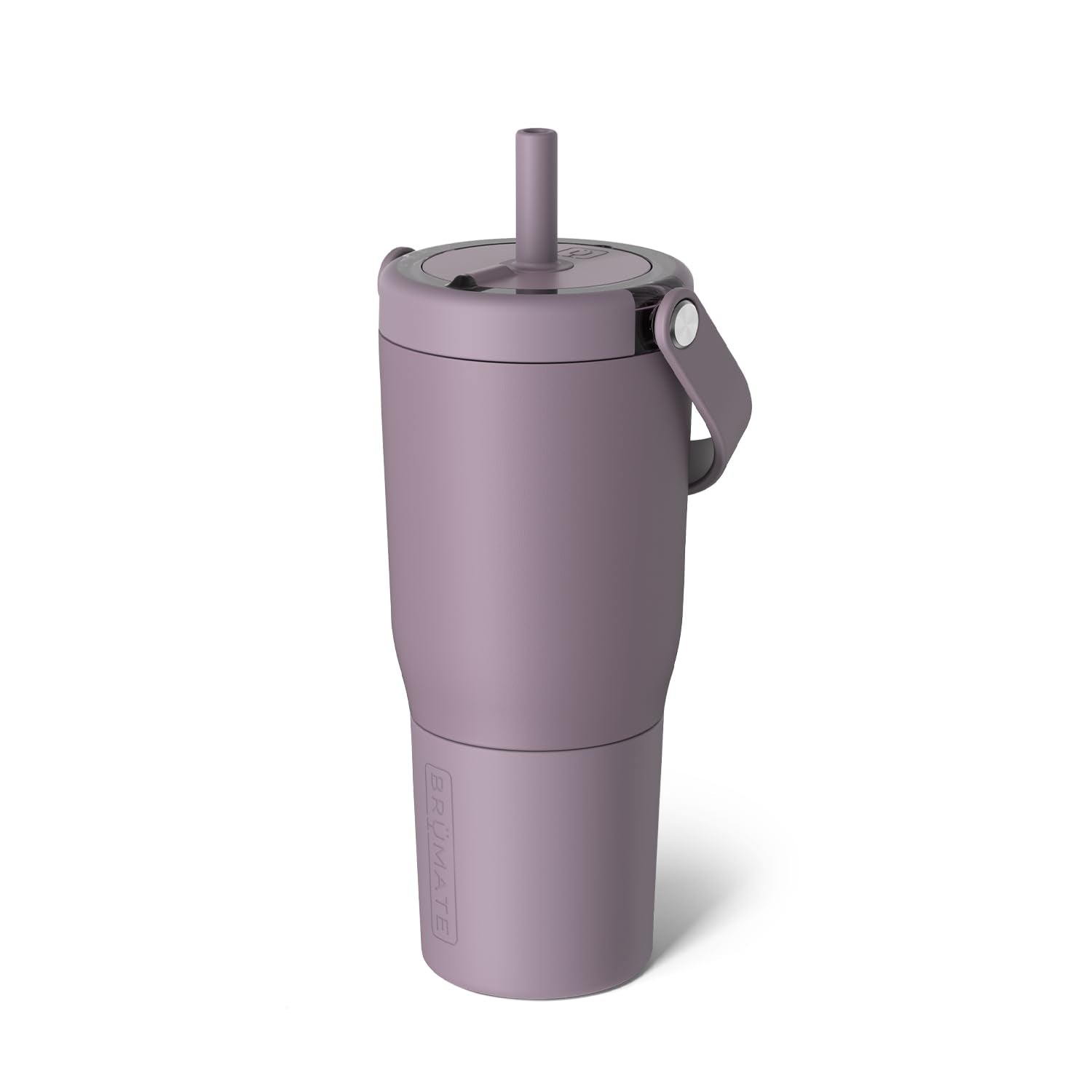 BrüMate Resa 25oz leakproof tumbler with lilac dusk handle for spill-free travel.