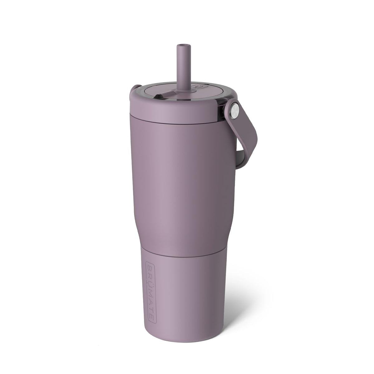 BrüMate Resa 25oz leakproof tumbler with lilac dusk handle for spill-free travel.