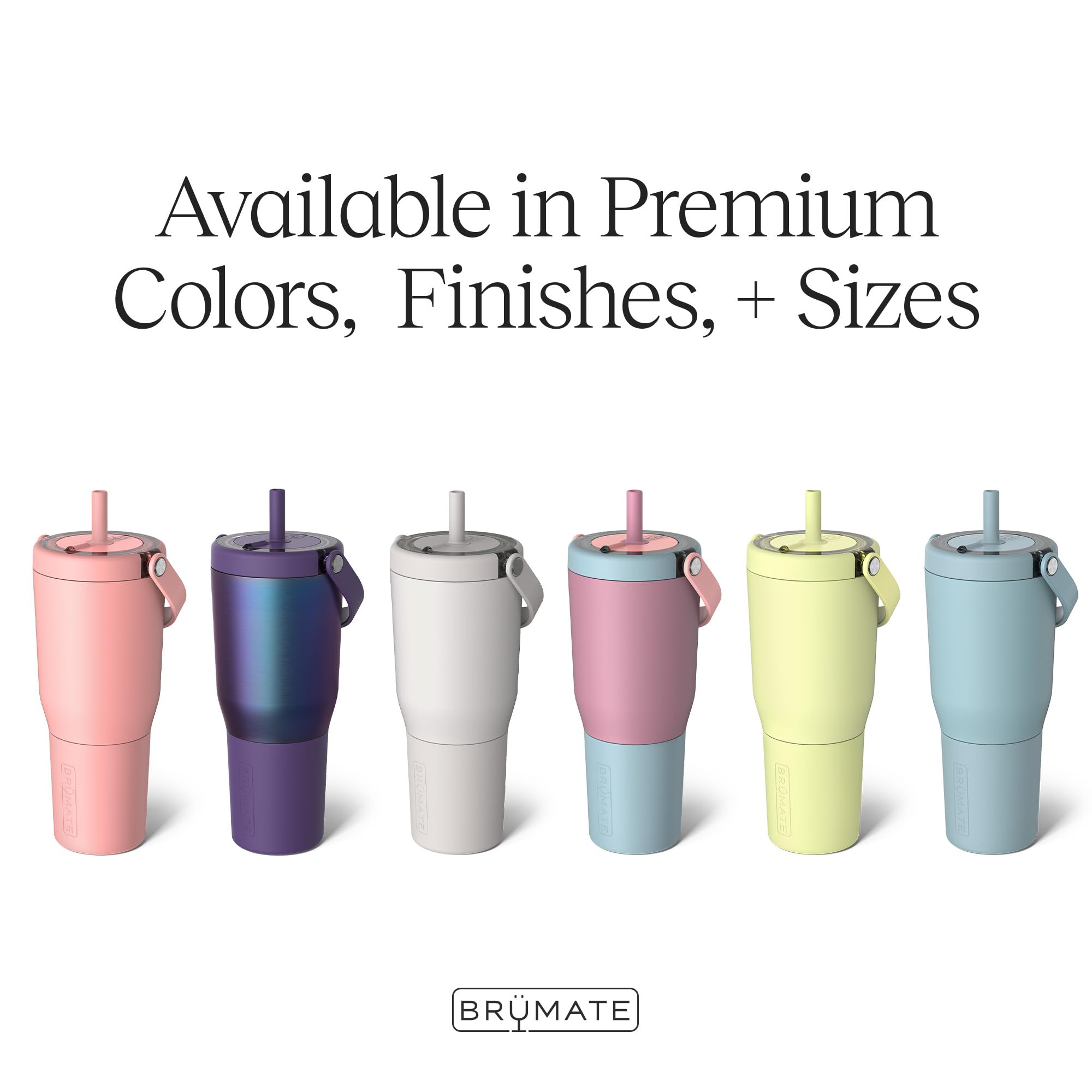 BrüMate Resa silicone sleeve adds grip and protects the tumbler during travel.
