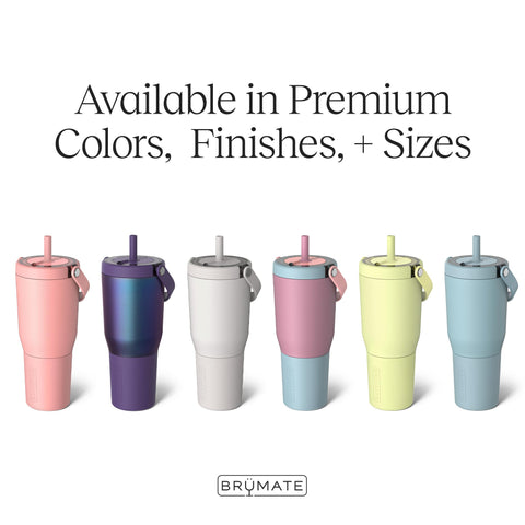 BrüMate Resa silicone sleeve adds grip and protects the tumbler during travel.