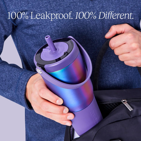 Silicone sleeve on BrüMate Resa provides grip and dent resistance.