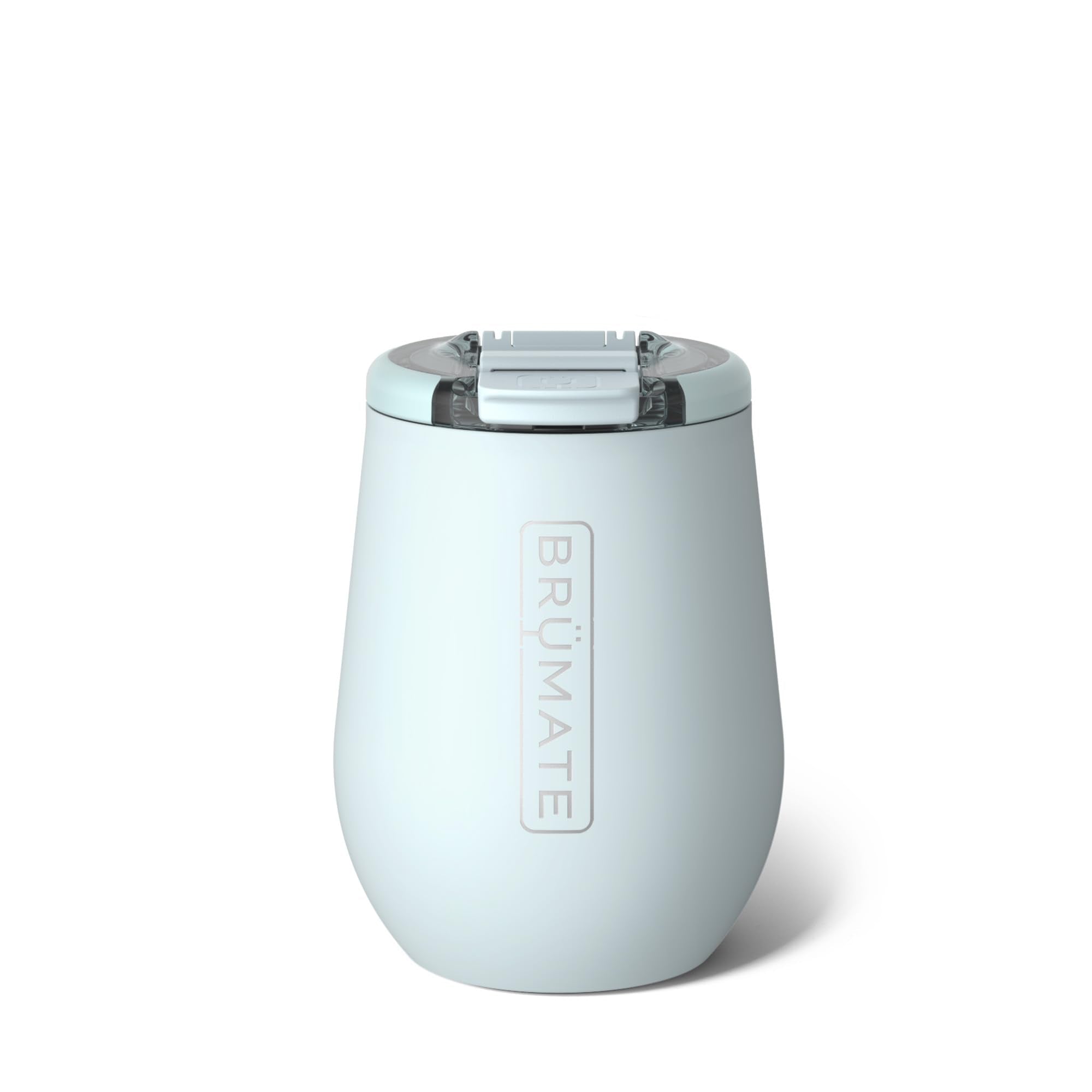 BrüMate Uncork'd 14oz locking lid demonstrates secure seal for travel