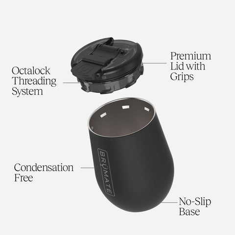 BrüMate Uncork'd BevGuard insulation keeps wine at temperature.