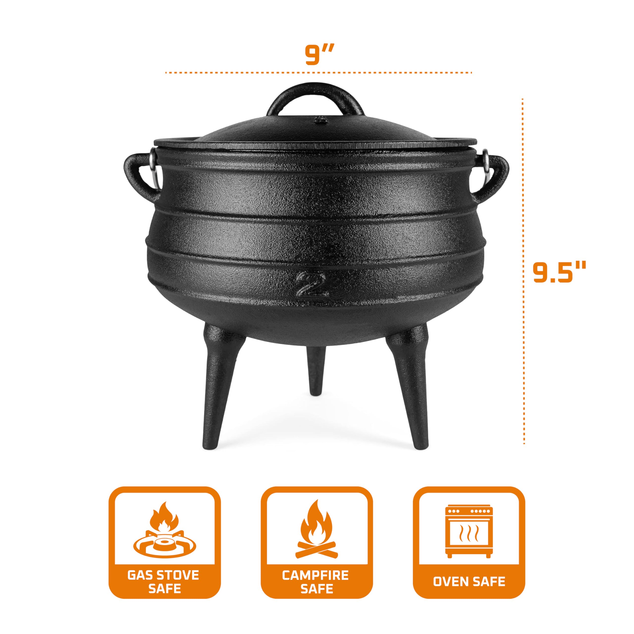 Bruntmor three-legged Dutch oven raises above fire for even cooking