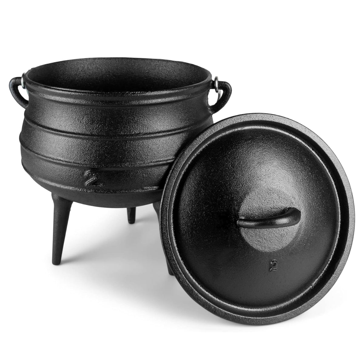 Bruntmor 6 qt cast iron cauldron ready for campfire stews