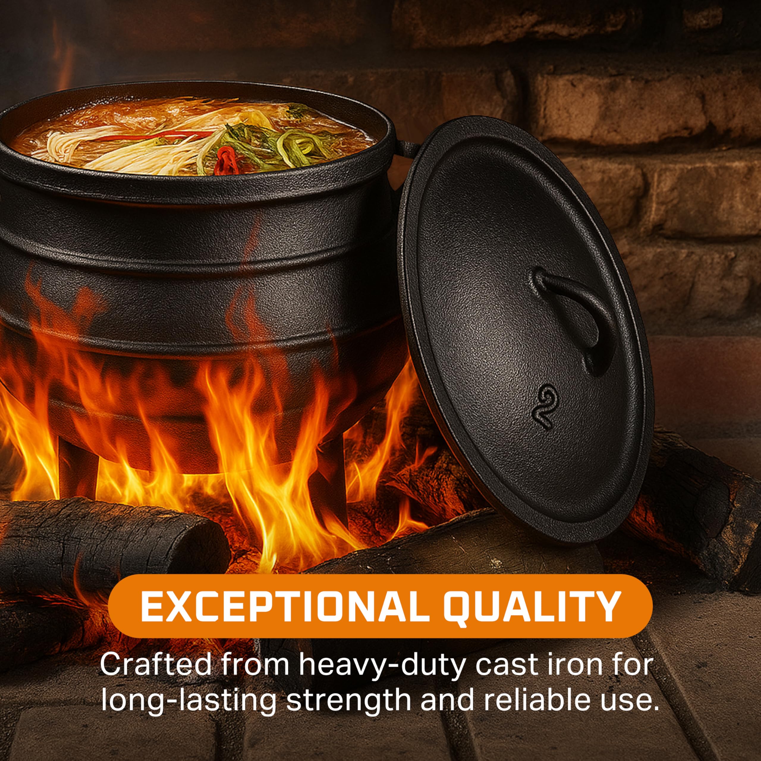 Bruntmor cauldron lid doubles as skillet for versatile camp cooking