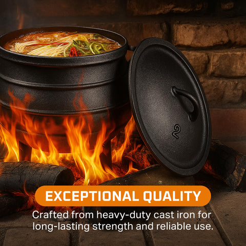 Bruntmor cauldron lid doubles as skillet for versatile camp cooking