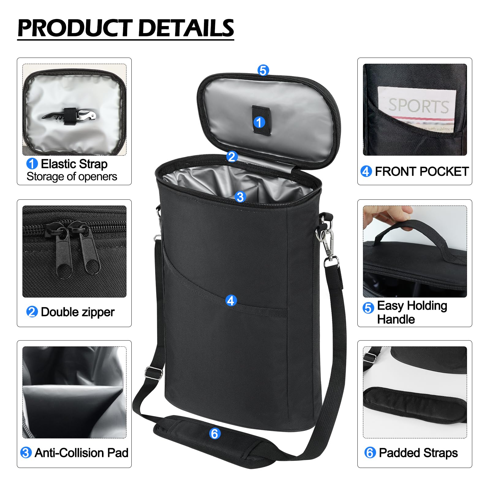 Bruwaa front pocket for corks and accessories keeps essentials handy.