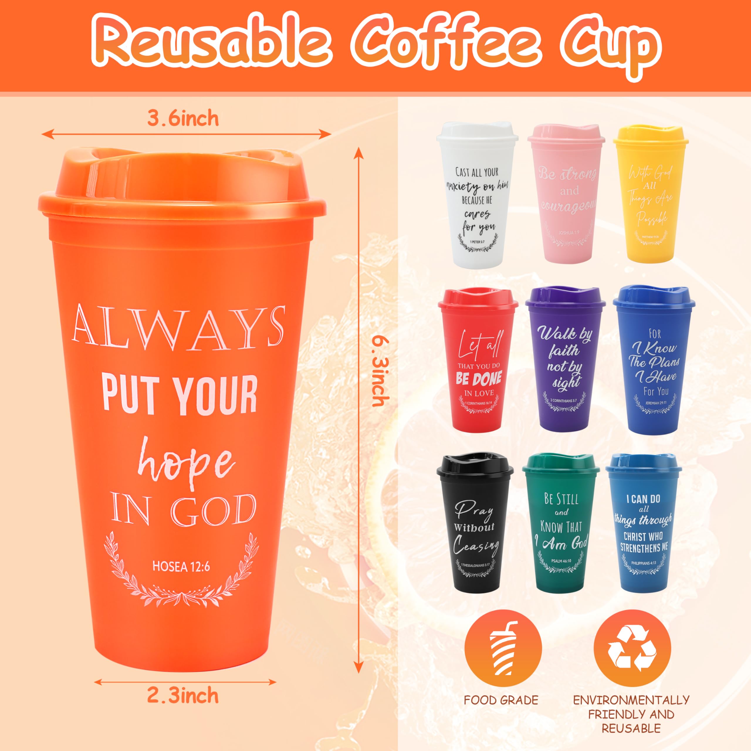 Brvcdh leak proof lid fits 16oz Christian cup for travel
