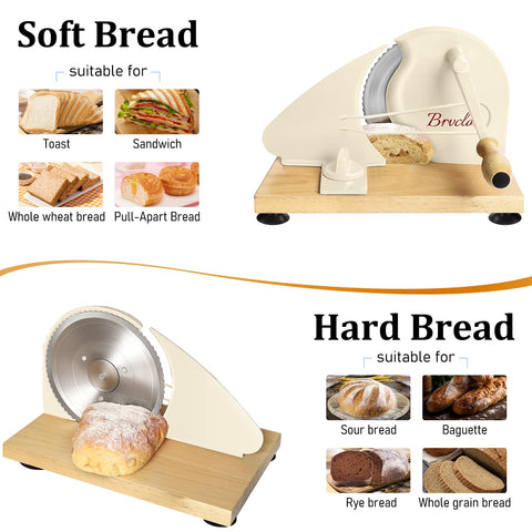 Brvclon in use slicing a sourdough loaf for uniform cuts