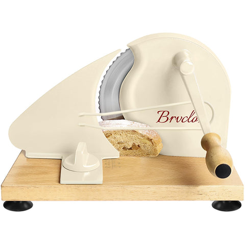 Brvclon bread slicer showing thickness scale for precise slices in home baking
