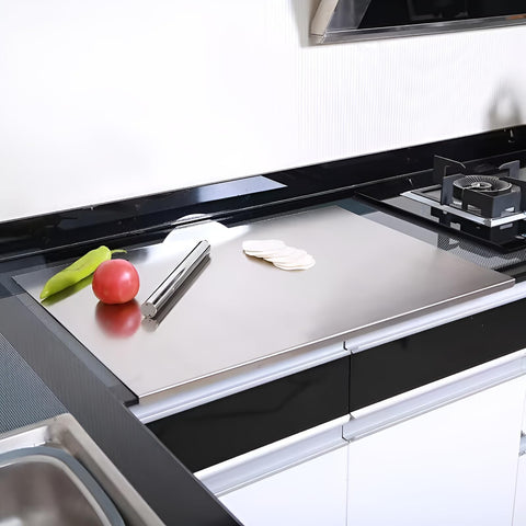 bscsqld lightweight, space-saving cutting board rests flat on countertops