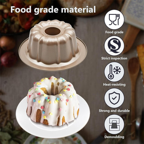BSDLZCH Bundt pan carbon steel construction withstands high temperatures for versatile baking.