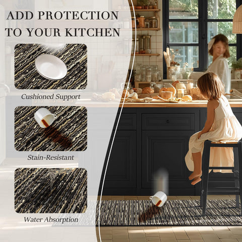 BSICPRO set2 thick-pile provides cushioned support during prep and cleanup.