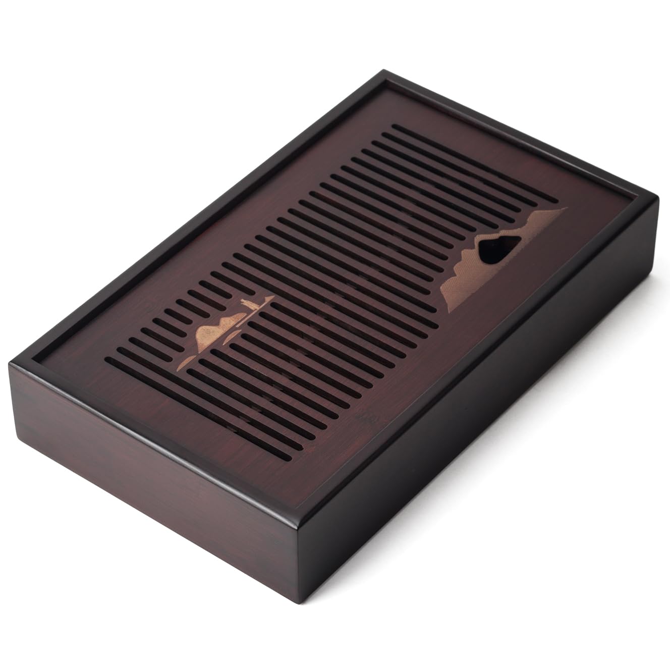 Bsigo Bamboo Tea Tray with a smooth surface for easy cleaning and elegant presentation.