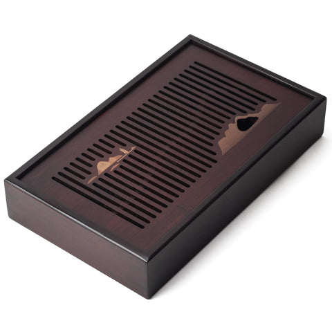 Bsigo Bamboo Tea Tray with a smooth surface for easy cleaning and elegant presentation.