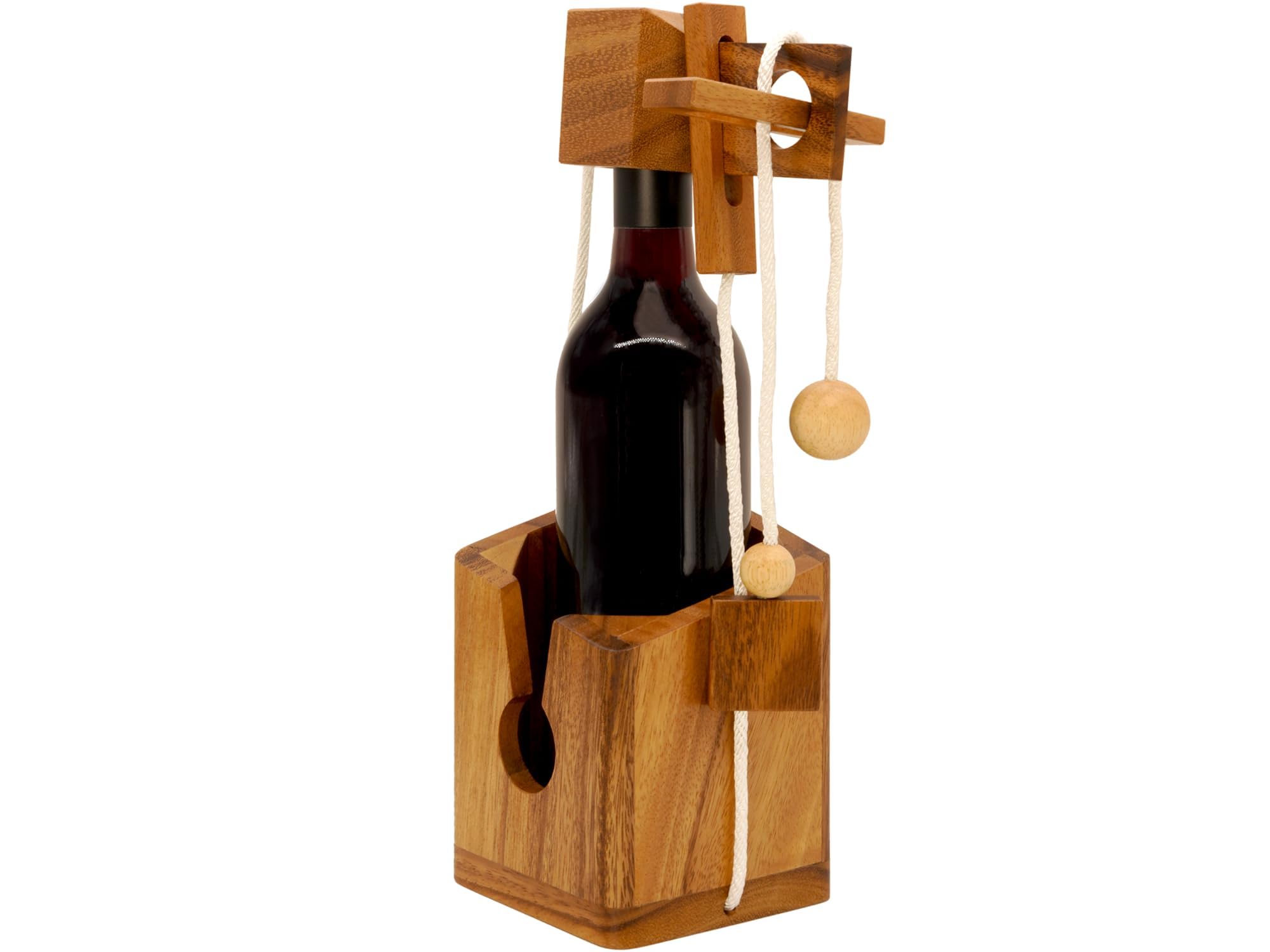 BSIRI Bottle Puzzle wooden holder adds stylish display for wine lovers.