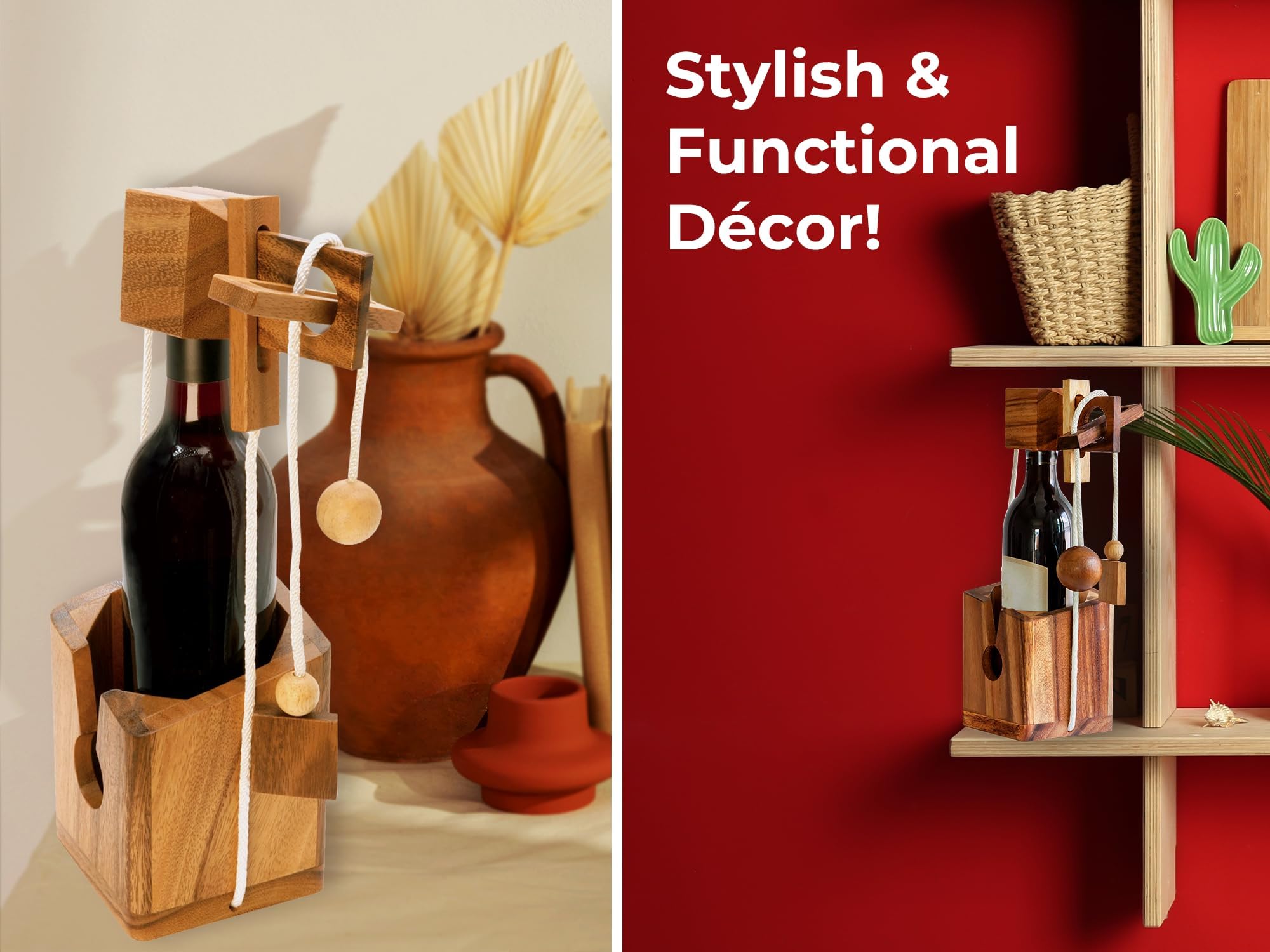 BSIRI wine puzzle enhances game night with a tactile challenge.