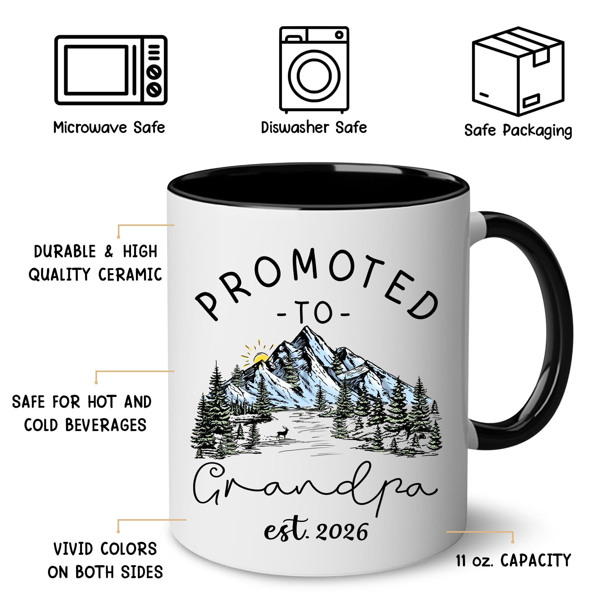 BSQUIELE new-grandparents-gift-mug ideal for everyday use and display