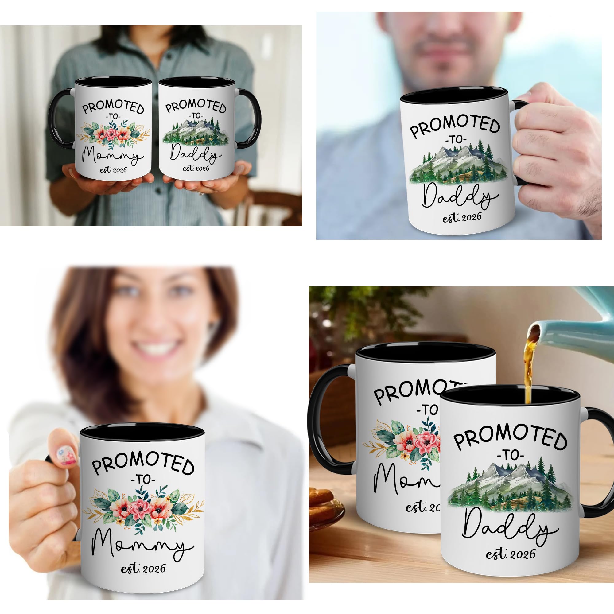 BSQUIELE Premium ceramic mugs with smooth surfaces and sturdy handles.