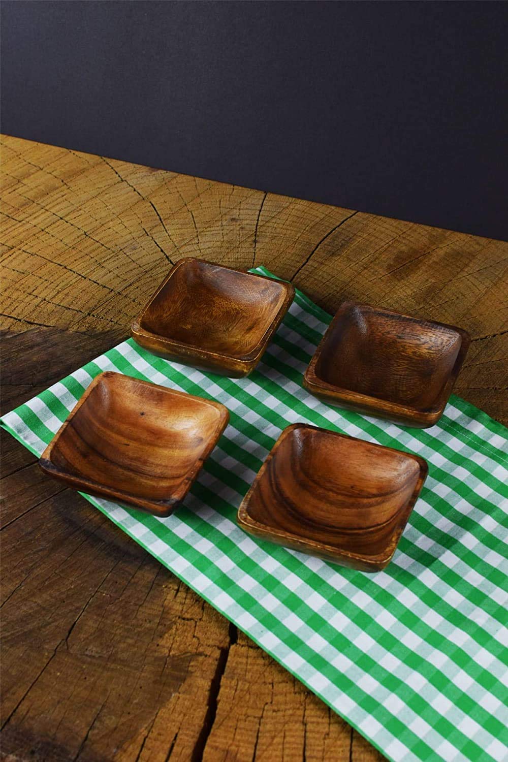 BSRN square bowls showcase handmade carving for stylish party platters and snacks