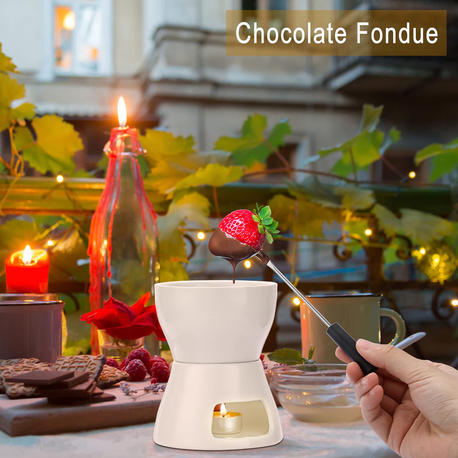 BSTKEY four fondue forks included for simple, hygienic dipping