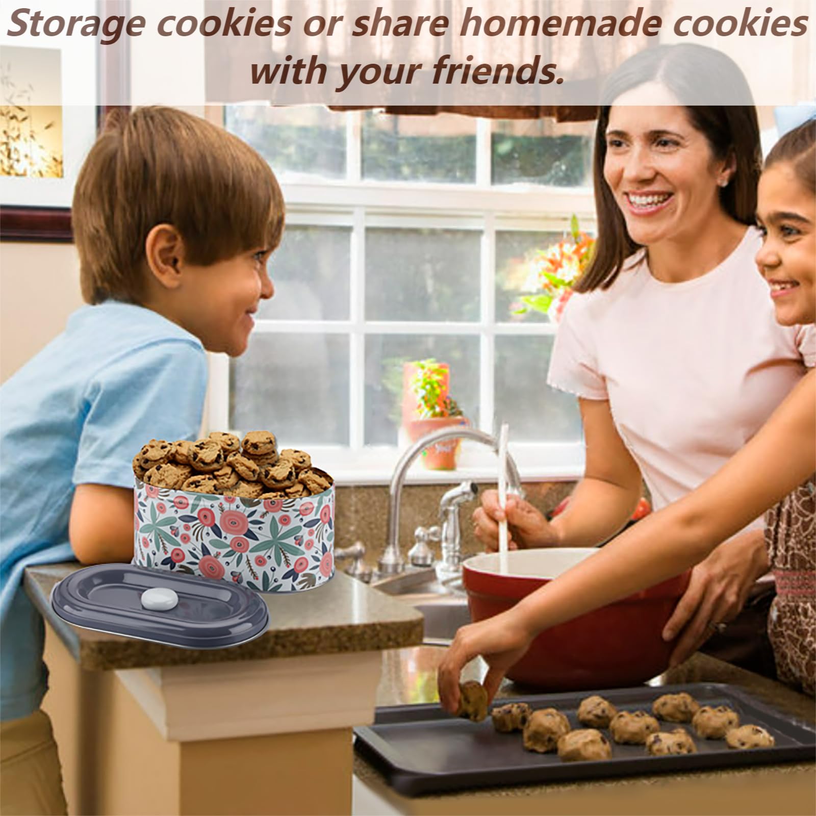 BSTKEY decorative cookie jars with cute patterns brighten any kitchen counter.